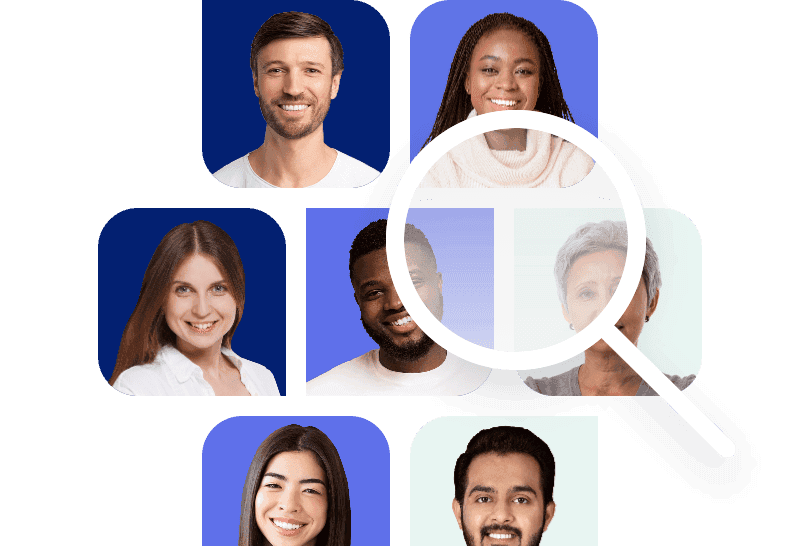 Mural com rostos diversos de pessoas